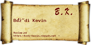 Bódi Kevin névjegykártya